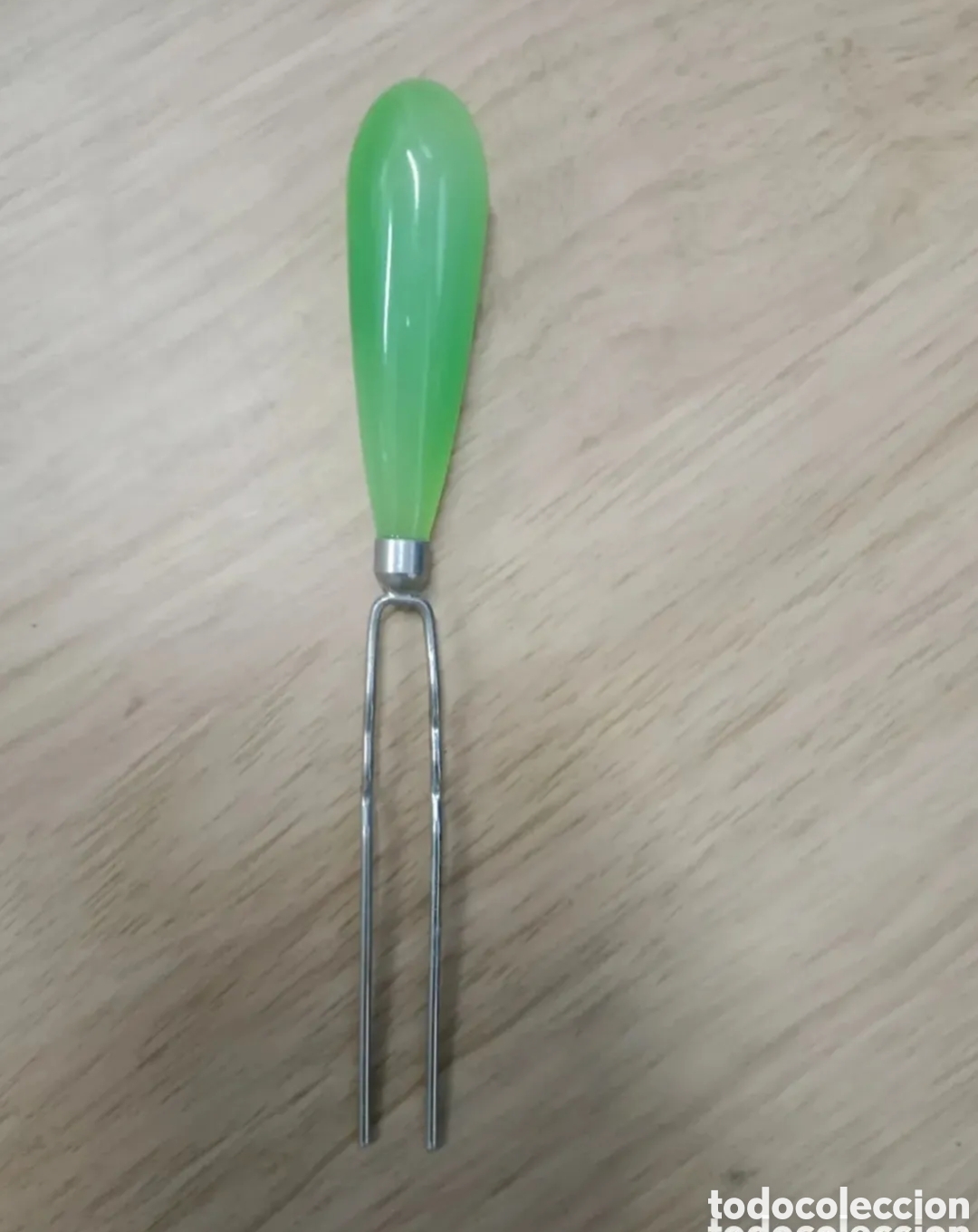 Jewelry: Pincho adorno gancho de pelo pl&aacute;stico duro color verde jade vintage a&ntilde;os 80