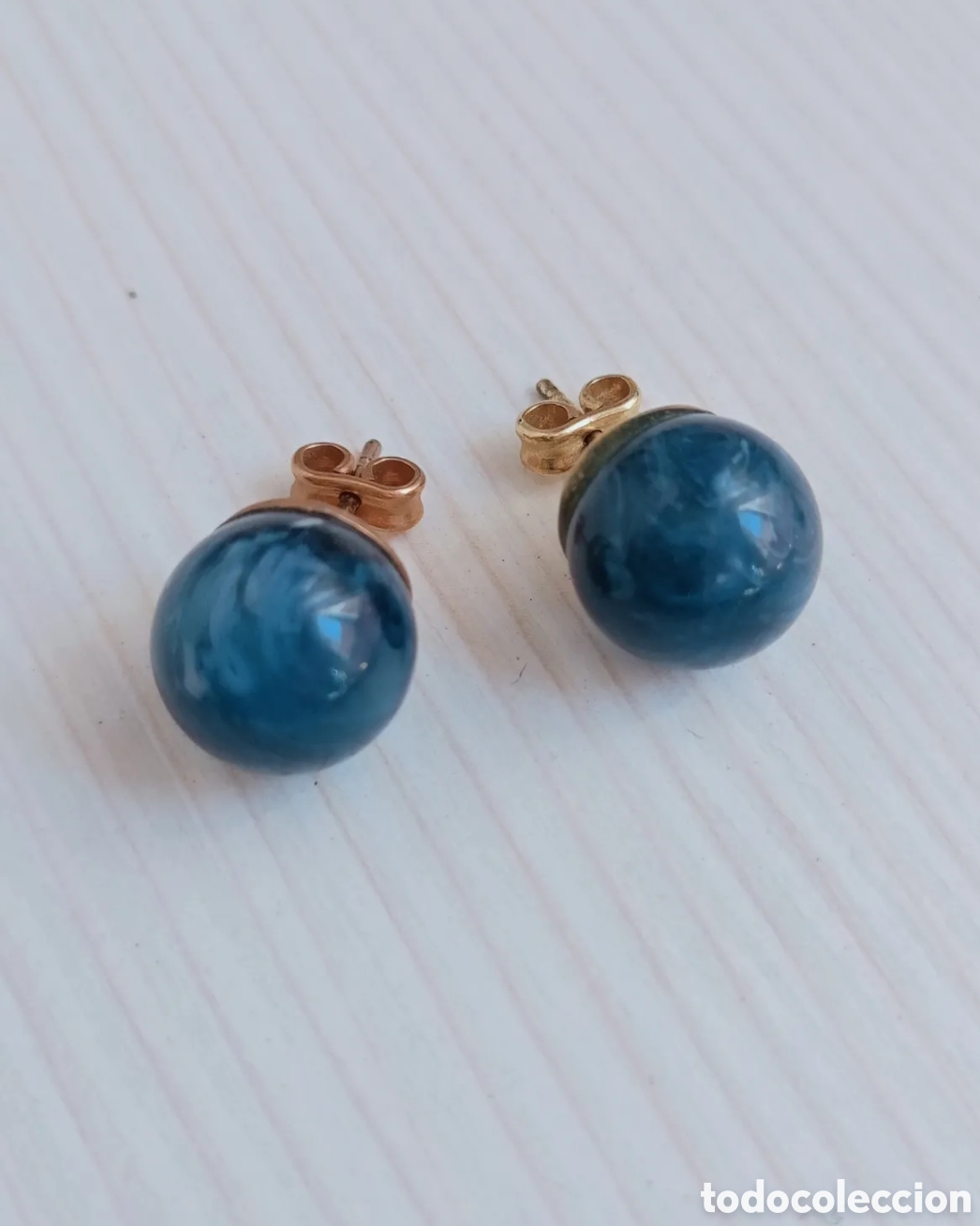 Gioielleria: Pendientes bola azul marino y dorado