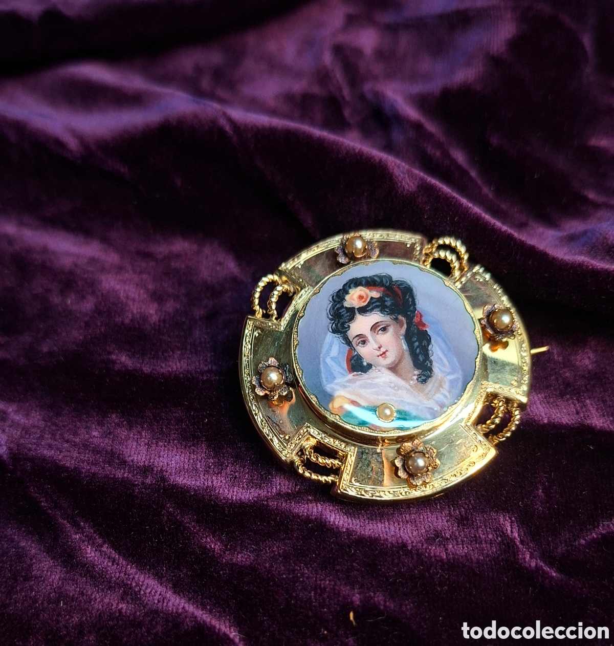 Joyeria: Broche de oro 18k siglo XIX - Foto 3