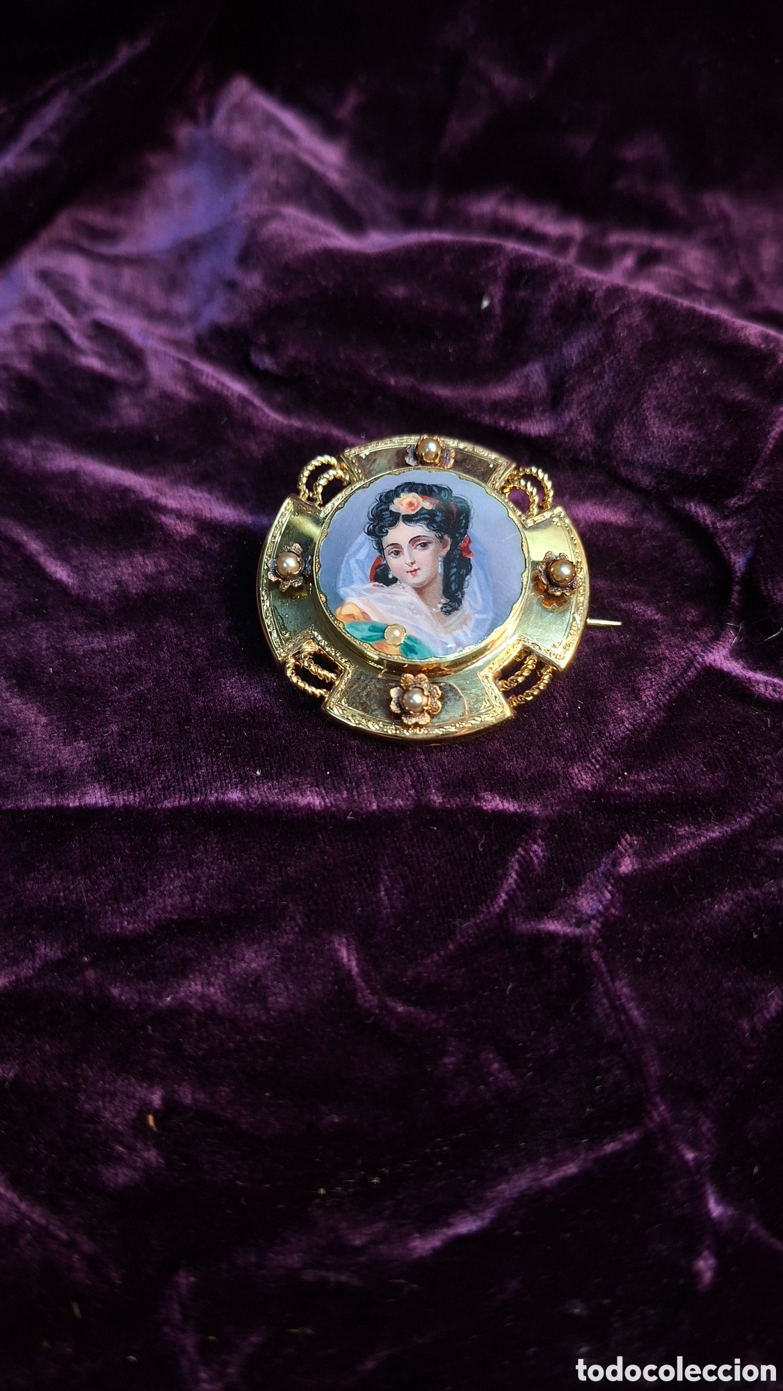 Joyeria: Broche de oro 18k siglo XIX - Foto 8