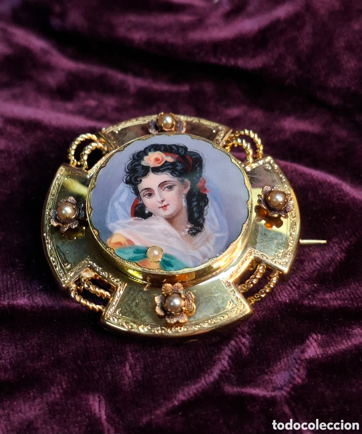 Joyeria: Broche de oro 18k siglo XIX