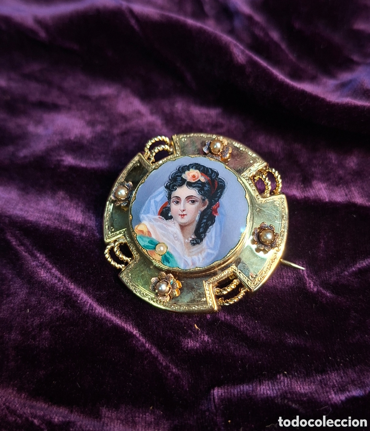 Joyeria: Broche de oro 18k siglo XIX