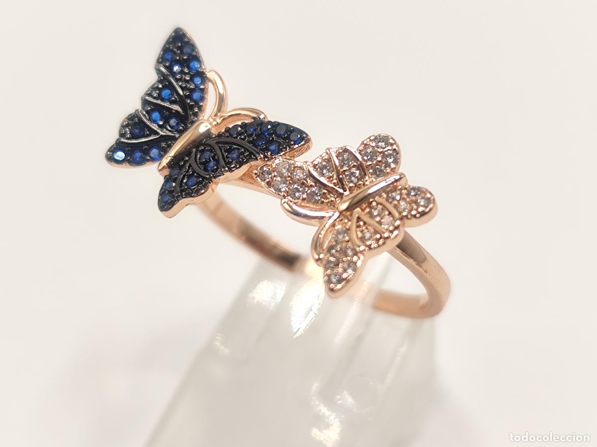 Gioielleria: Precioso anillo en oro de 14k con mariposas