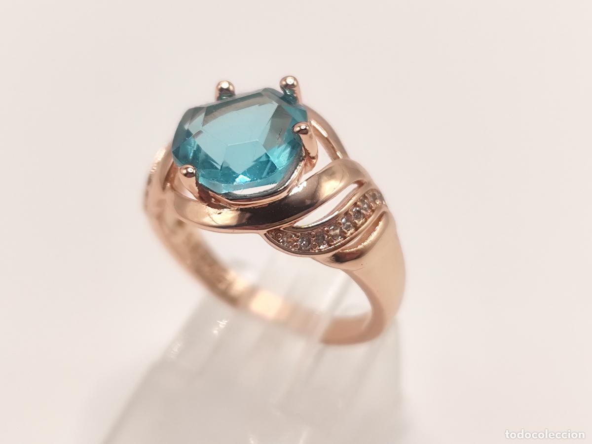 Joyeria: Precioso anillo en oro de 14k con topacio azul - Foto 4
