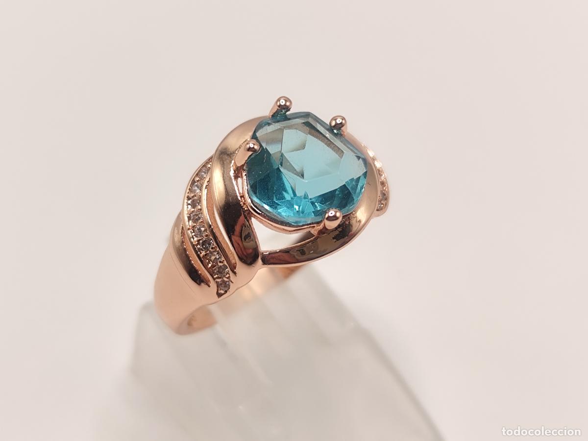 Joyeria: Precioso anillo en oro de 14k con topacio azul - Foto 5