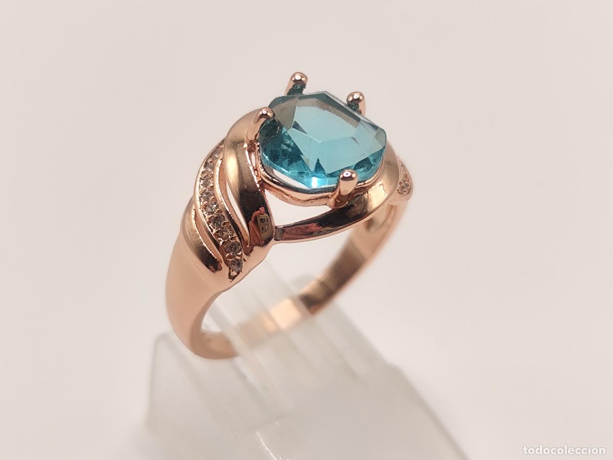 Joyeria: Precioso anillo en oro de 14k con topacio azul - Foto 6