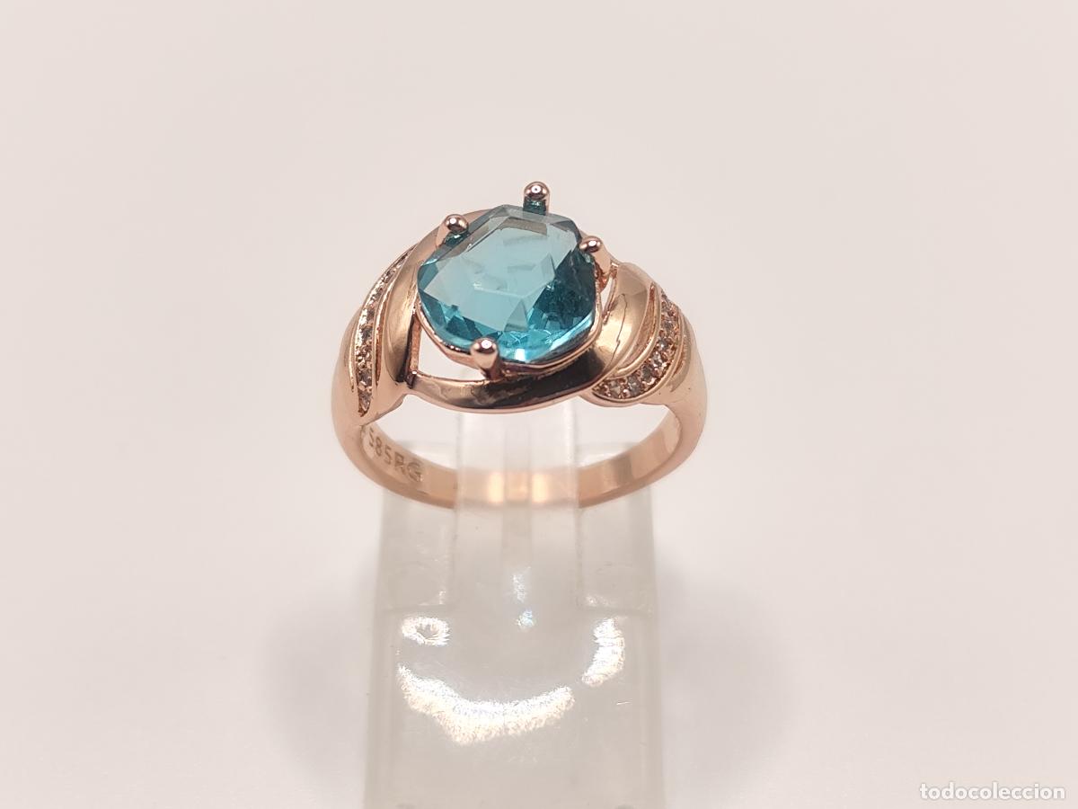 Joyeria: Precioso anillo en oro de 14k con topacio azul - Foto 7