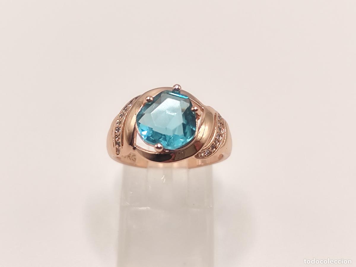 Joyeria: Precioso anillo en oro de 14k con topacio azul - Foto 8