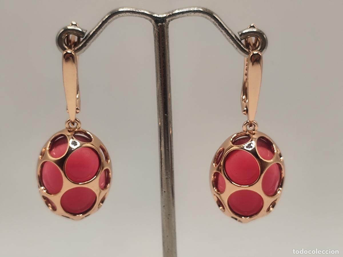 Schmuck: Elegantes pendientes en oro de 14k de dise&ntilde;o