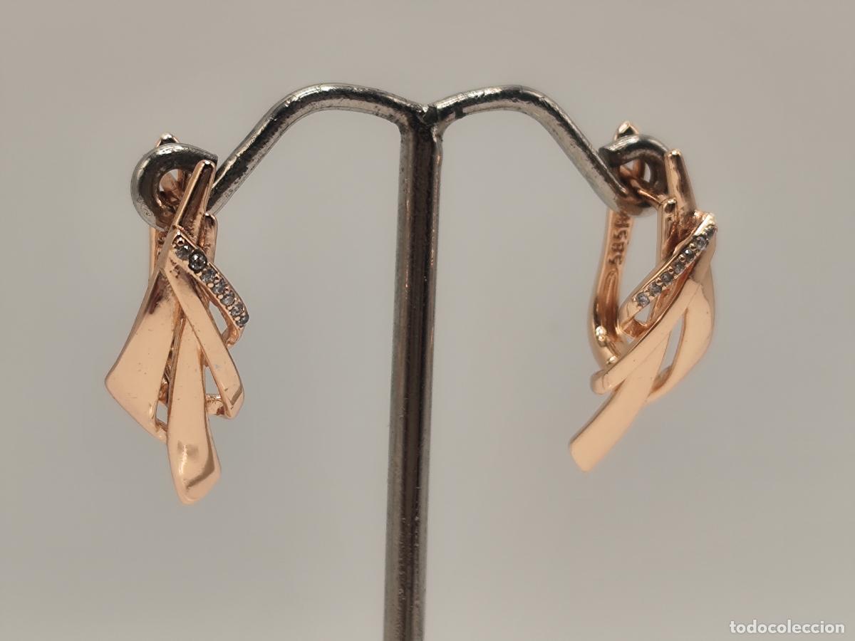 Joyeria: Elegantes pendientes en oro de 14k de dise&ntilde;o - Foto 2
