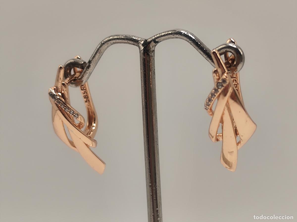 Joyeria: Elegantes pendientes en oro de 14k de dise&ntilde;o - Foto 3