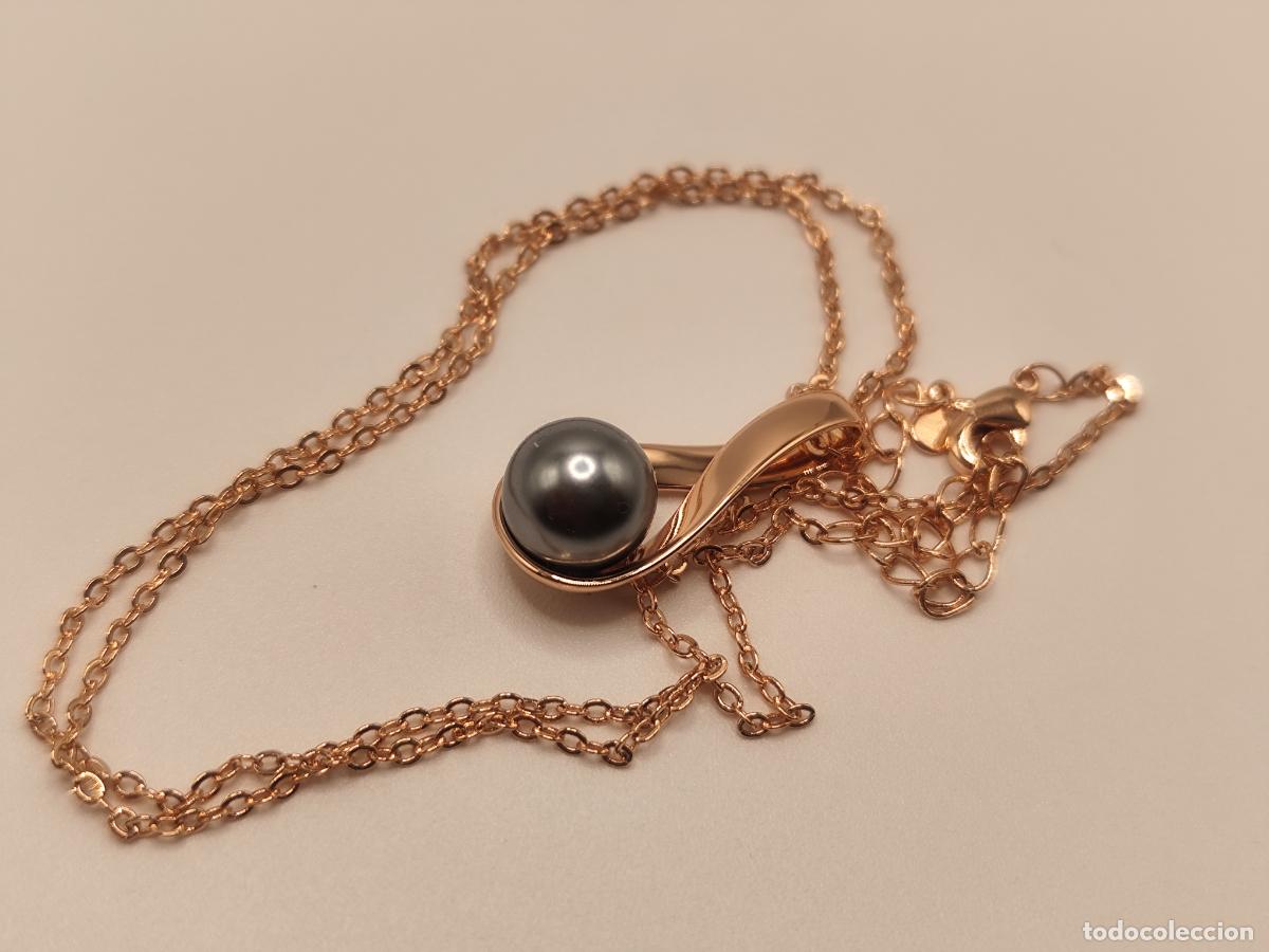 Schmuck: Precioso colgante en oro de 14k con perla gris