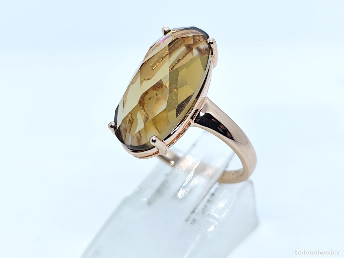 Gioielleria: Precioso anillo en oro de 14k con topacio champagne
