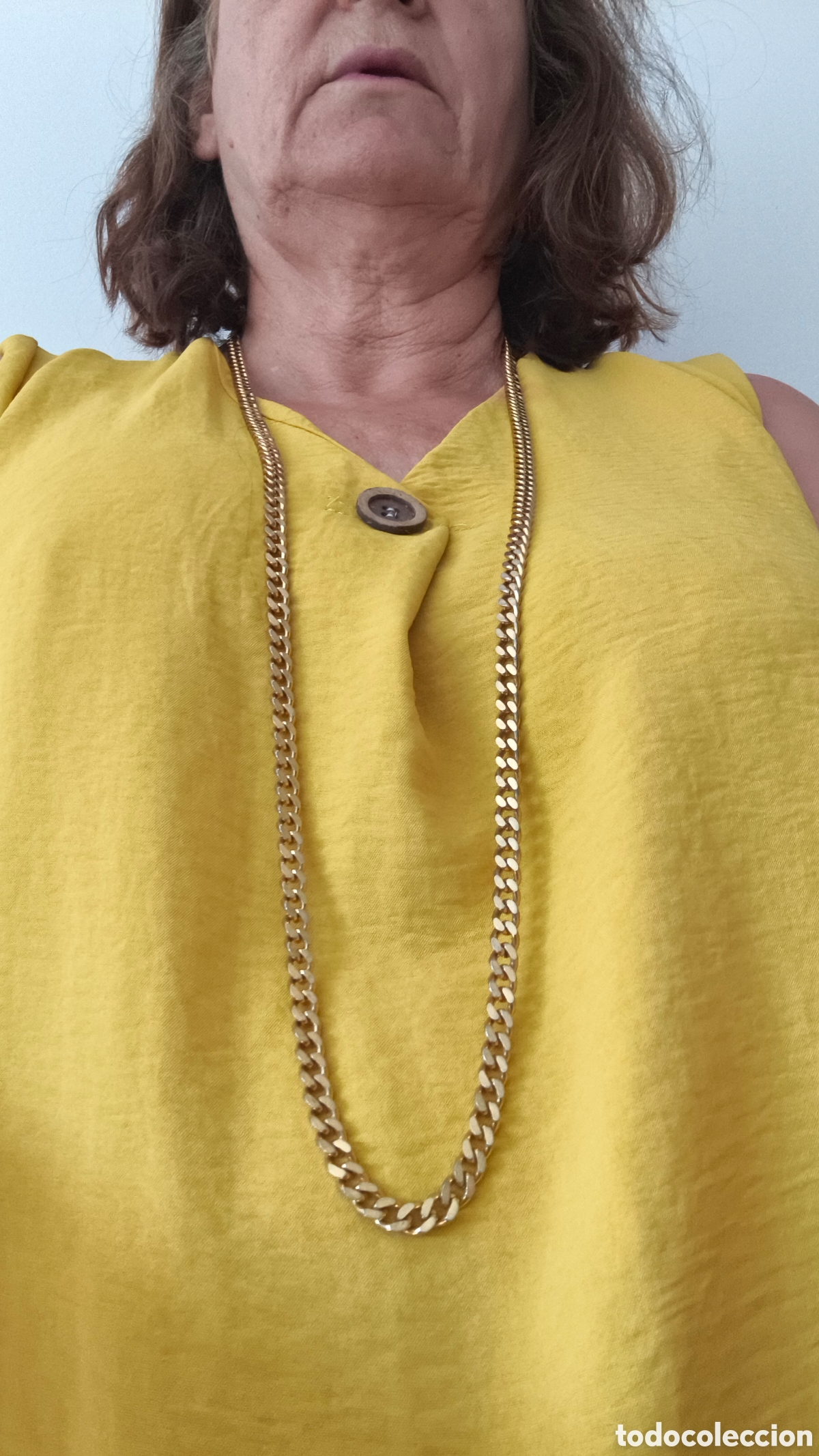 Joyeria: HERMOSA CADENA VINTAGE CON BA&Ntilde;O DE ORO MUY LARGA