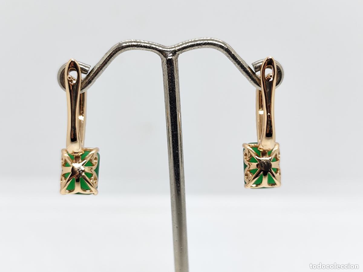 Joyeria: Preciosos pendientes en oro de 14k con esmeraldas - Foto 4