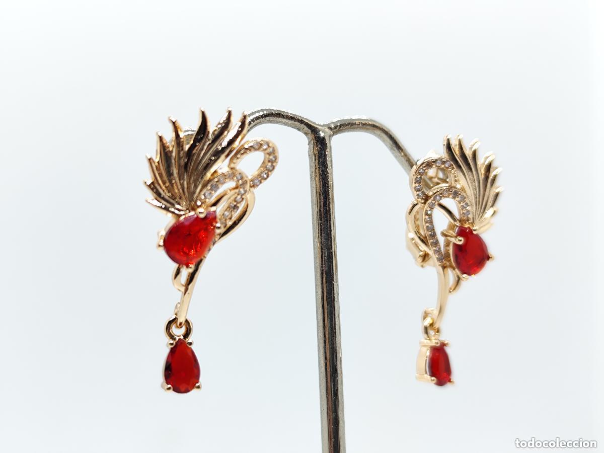 Joyeria: Preciosos pendientes en oro de 14k con granates - Foto 2