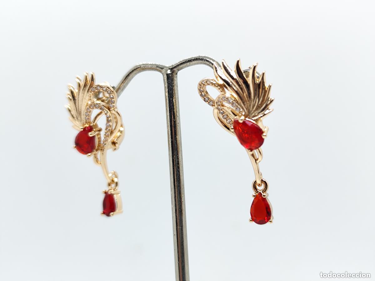 Joyeria: Preciosos pendientes en oro de 14k con granates - Foto 3