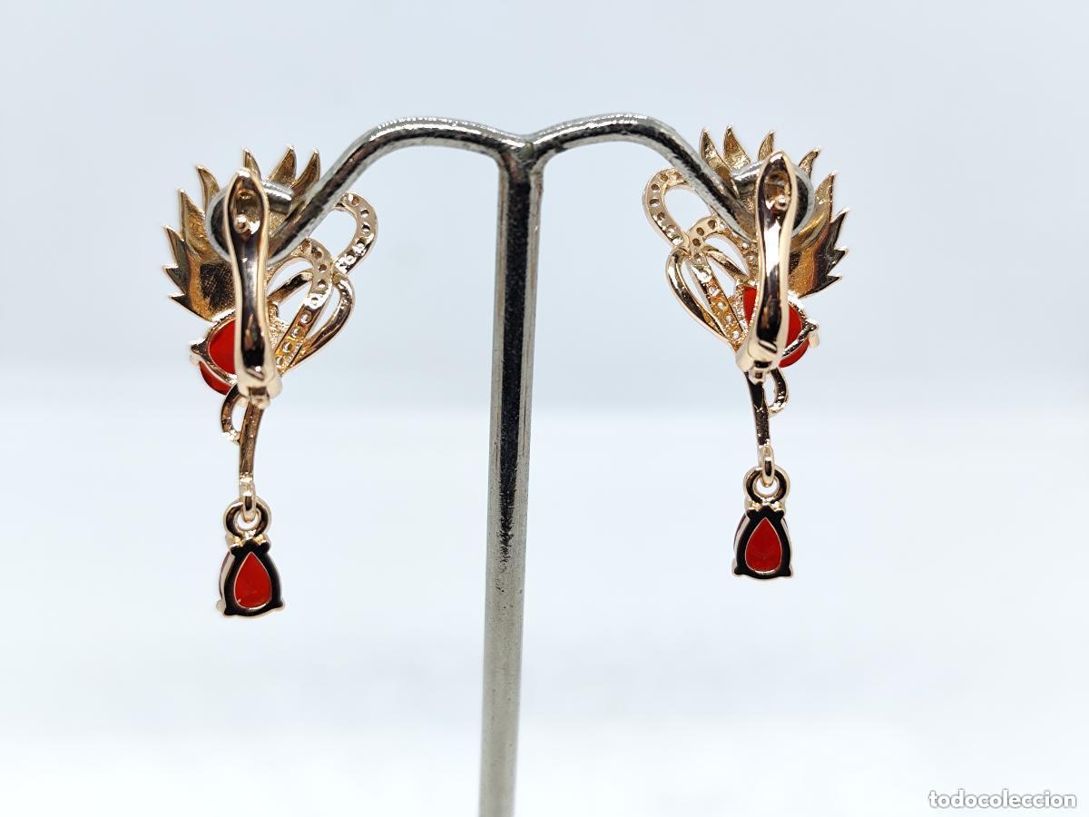 Joyeria: Preciosos pendientes en oro de 14k con granates - Foto 4