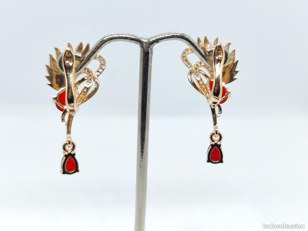 Joyeria: Preciosos pendientes en oro de 14k con granates - Foto 5