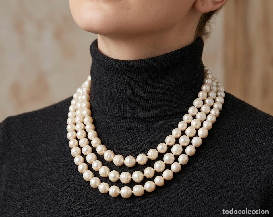 Schmuck: Magn&iacute;fico collar largo de perlas cultivadas de agua dulce &ndash; Estilo Rope/&Oacute;pera &ndash; 135 perlas (~130 cm)