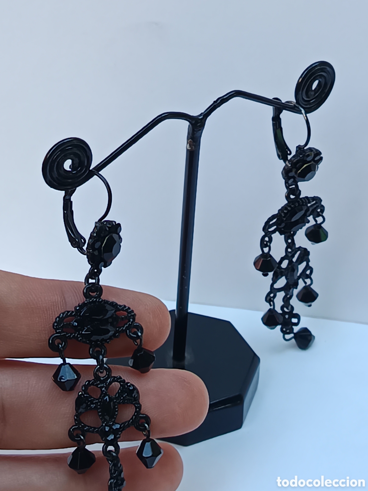 Joyeria: Pendientes cristal negro estilo gotico - Foto 4