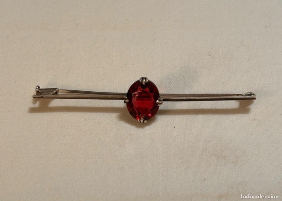 Joyeria: Aguja broche plata y granate