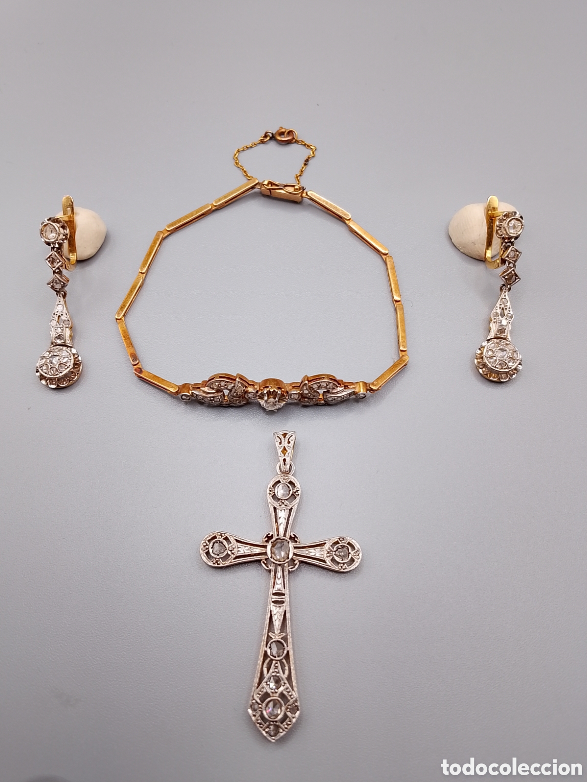 Gioielleria: LOTE DE JOYAS DE 18K ART DECO A&Ntilde;OS 20-30 MUY BONITAS DIFICILES DE ENCONTRAR EN CONJUNTO VER IMAGEN