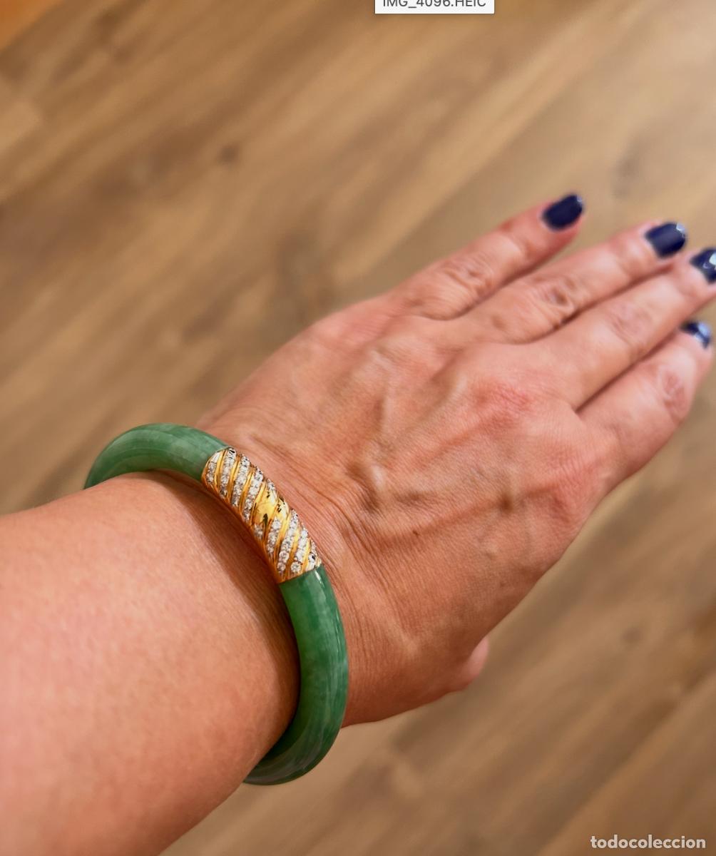 Joyeria: Brazalete jade birmano, oro 18K y 101 diamantes 1,62 ct &ndash; Hong Kong, 1993