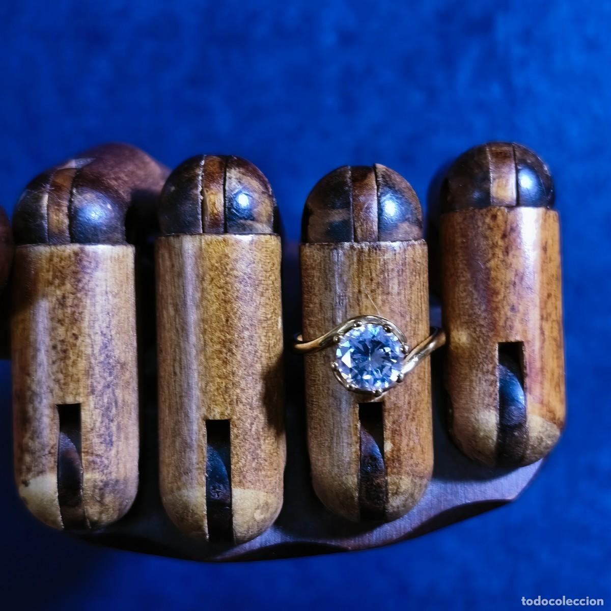 Gioielleria: ANILLO SOLITARIO PLATA CHAPADA EN ORO CON CIRCONITA 7 MM. CONTRASTADO