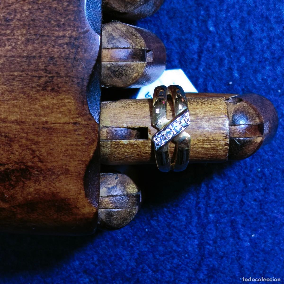 Joyeria: ANILLO DE PLATA CHAPADA EN ORO CON BANDA DE CIRCONITAS - Foto 2