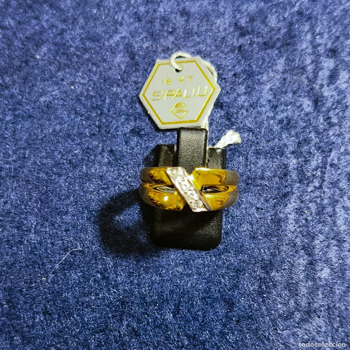 Joyeria: ANILLO DE PLATA CHAPADA EN ORO CON BANDA DE CIRCONITAS - Foto 4