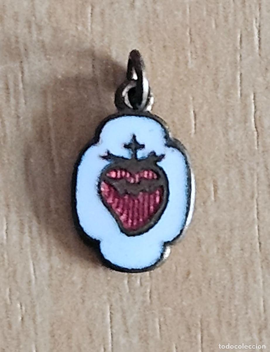 Joyeria: RELIGIOSO - Colgante CORAZ&Oacute;N DE JES&Uacute;S ESMALTADO (en cobre) - Peso 0,60g. +-