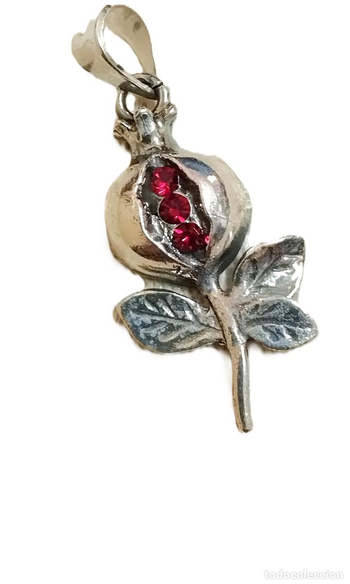 Joyeria: Colgante forma de granada, Plata Ley y circonitas, 3cm