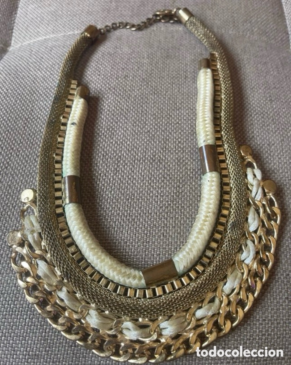 Joyeria: Collar statement multicadena dorado con cuerda - Foto 3