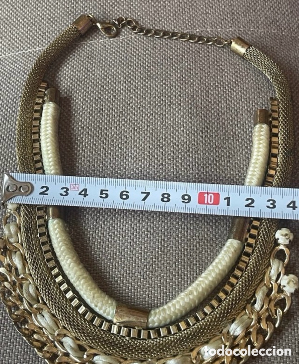 Joyeria: Collar statement multicadena dorado con cuerda - Foto 8