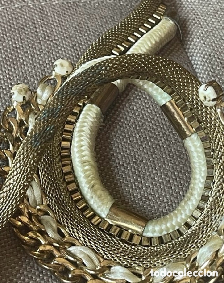 Joyeria: Collar statement multicadena dorado con cuerda - Foto 12