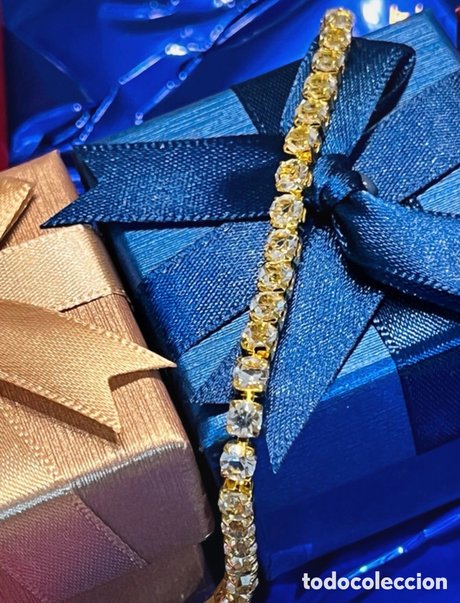 Joyeria: Pulsera tenis dorada con circonitas redondas - Foto 3