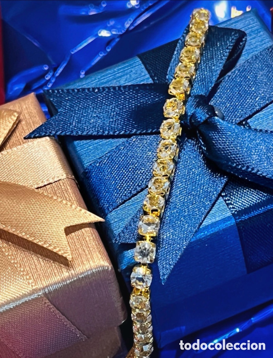 Joyeria: Pulsera tenis dorada con circonitas redondas - Foto 5