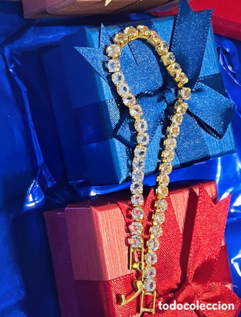 Joyeria: Pulsera tenis dorada con circonitas redondas - Foto 8