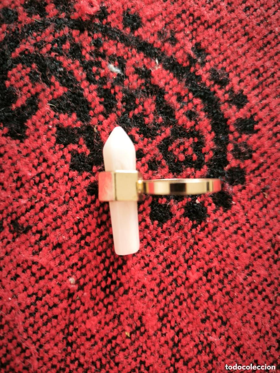 Gioielleria: Anillo Dorado Con Piedra Blanca Estilo Cuarzo Espiritual Bisuter&iacute;a Elegante Ajustable