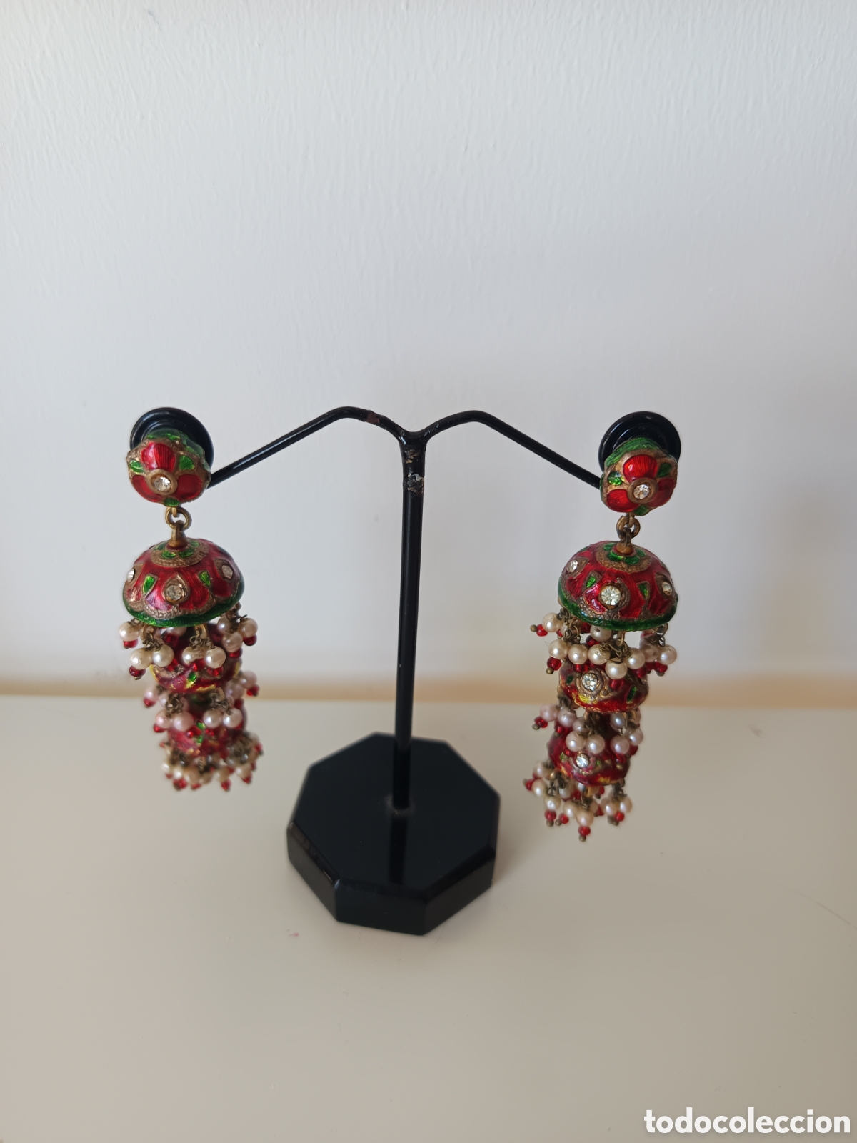 Joyeria: Pendientes vintage con perlitas y esmaltes estilo etnico - Foto 5