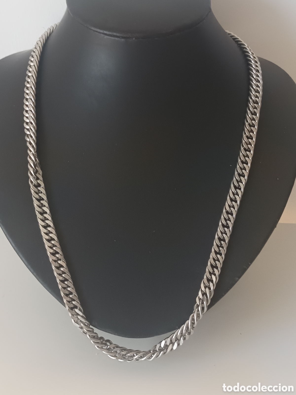 Joyeria: Gran cadena unisex de acero plateado buen grosor