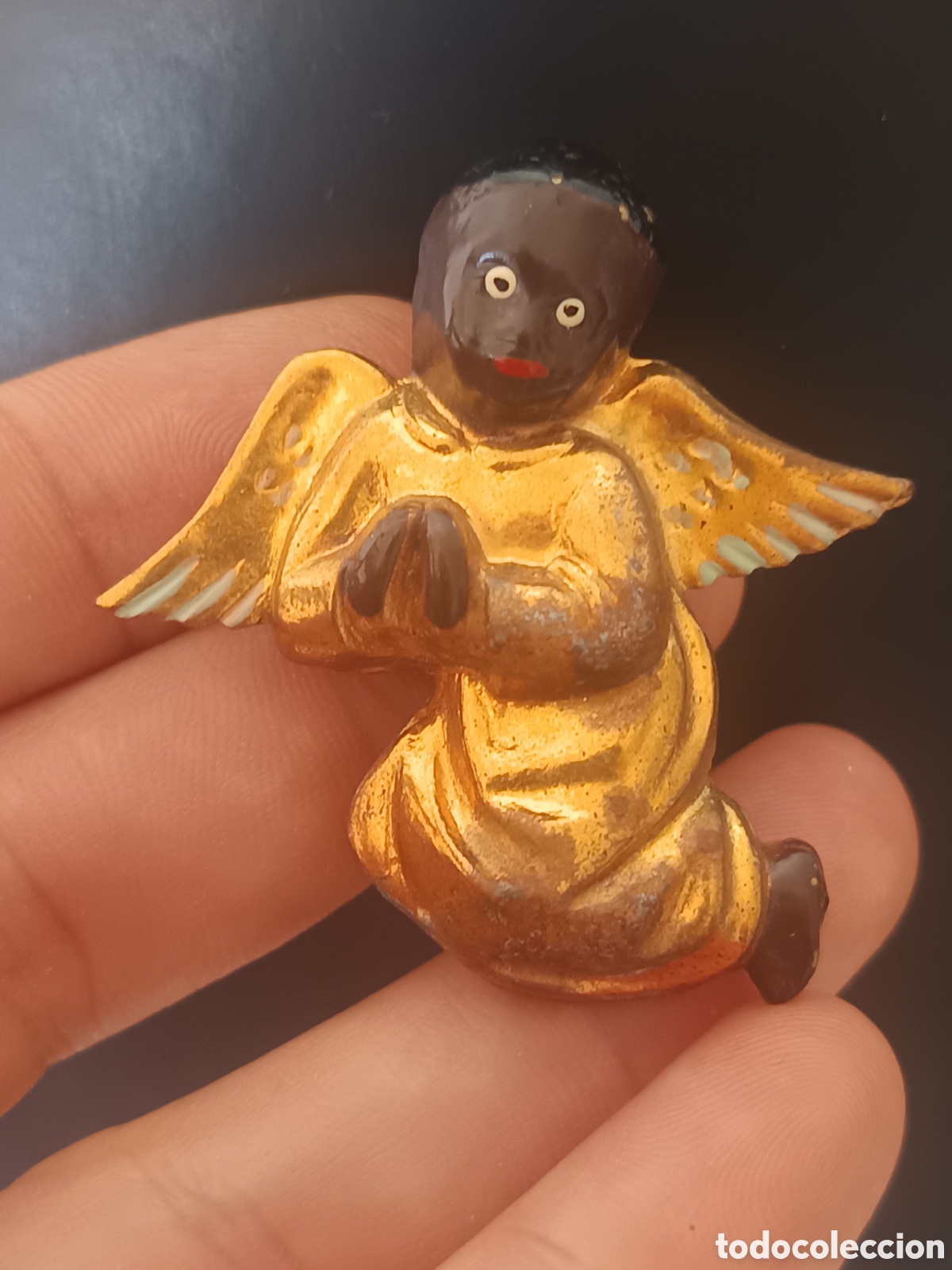 Joyeria: Broche &aacute;ngelito negro vintage a&ntilde;os 40s