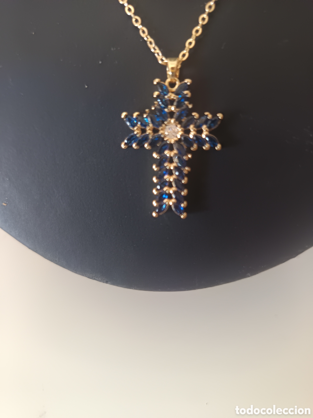 Jewelry: COLGANTE CRUZ AZUL JOYA PARA LUCIR AL CUELLO BELLO COLLAR CRUZ