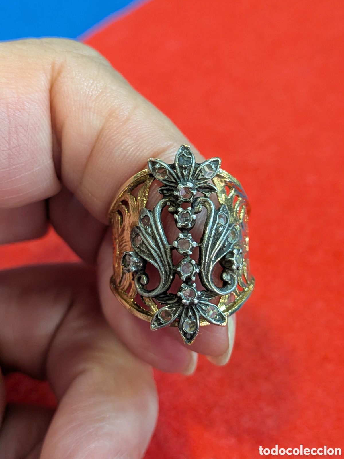 Joyeria: Precioso anillo isabelino en plata. REF-6468.ca4