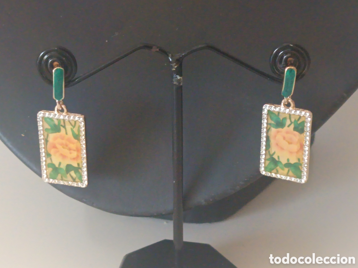 Joyeria: Pendientes esmaltados rosas - Foto 3