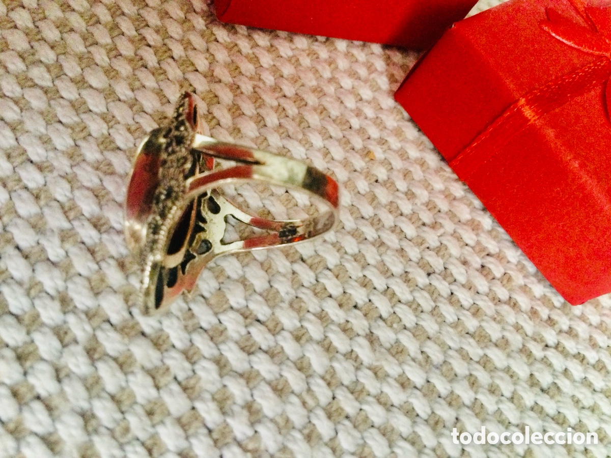 Joyeria: Anillo de plata con piedra granate biselada. - Foto 4