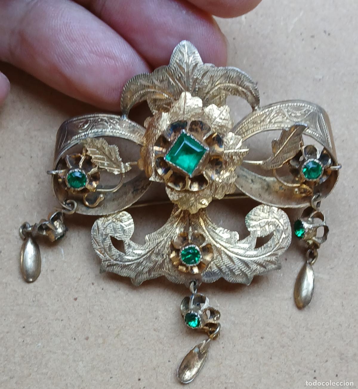 Joyeria: BROCHE - ALFILER PLATA /ORO ADEREZO REGIONAL ESTILO ISABELINO