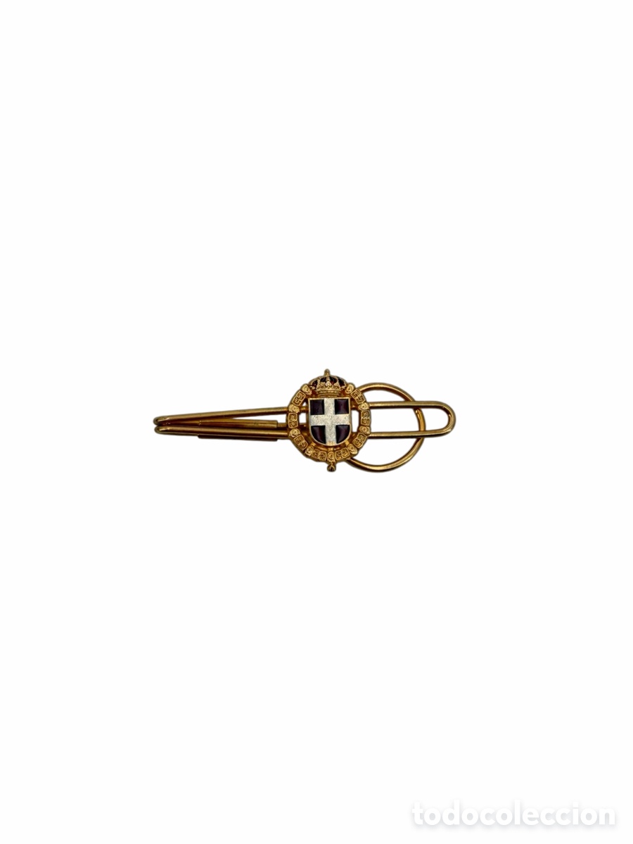 Joyeria: Broche Dise&ntilde;o Dorado y Esmalte de Cruz