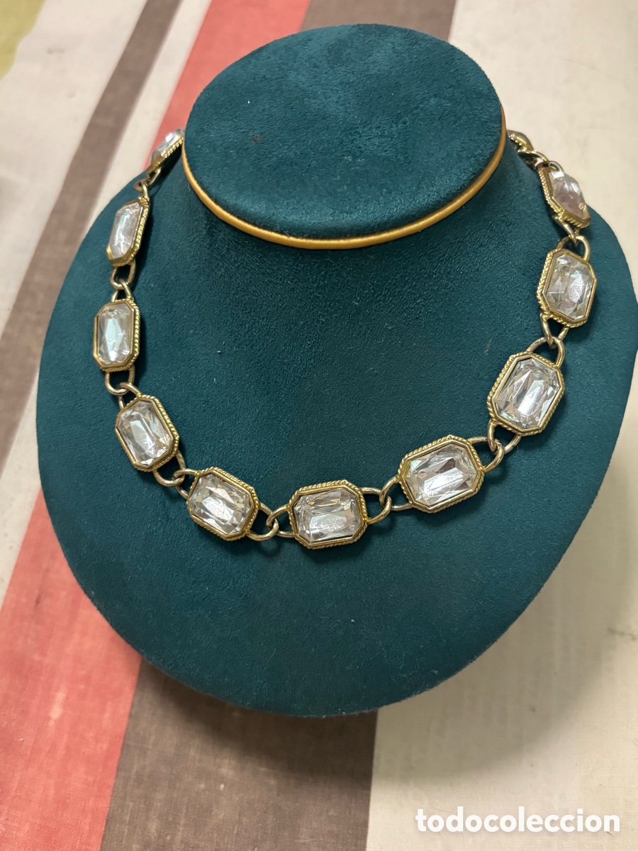 Joyeria: Gargantilla vintage metal y cristal